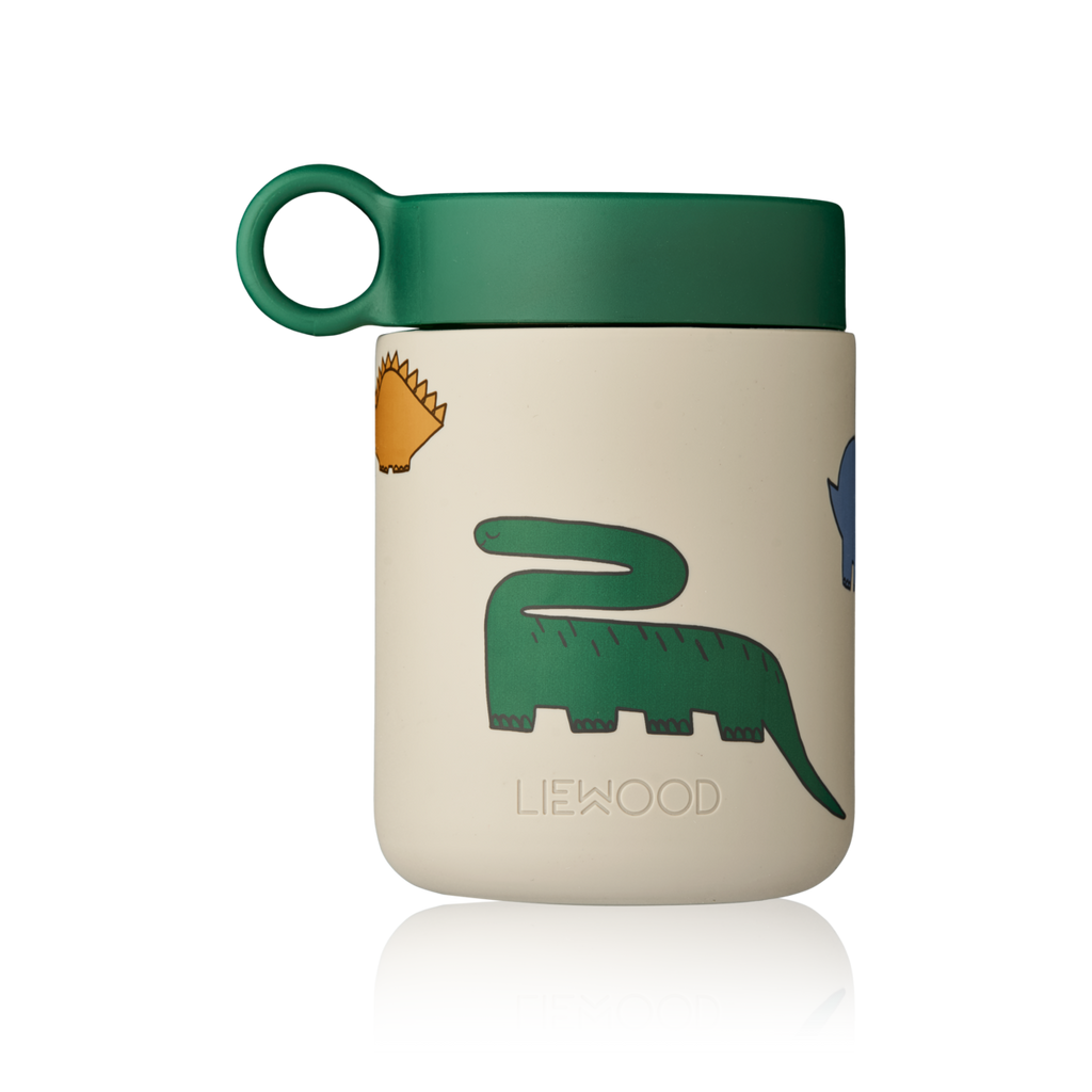 Liewood Kian Food Jar | Dinosaurs /Fog