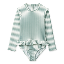 Liewood Sille Baby Seersucker SwimSuit | Y/D Stripe: Sea Blue/WhIte