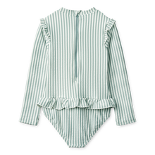 Liewood Sille Baby Seersucker SwimSuit | Y/D Stripe: Sea Blue/WhIte