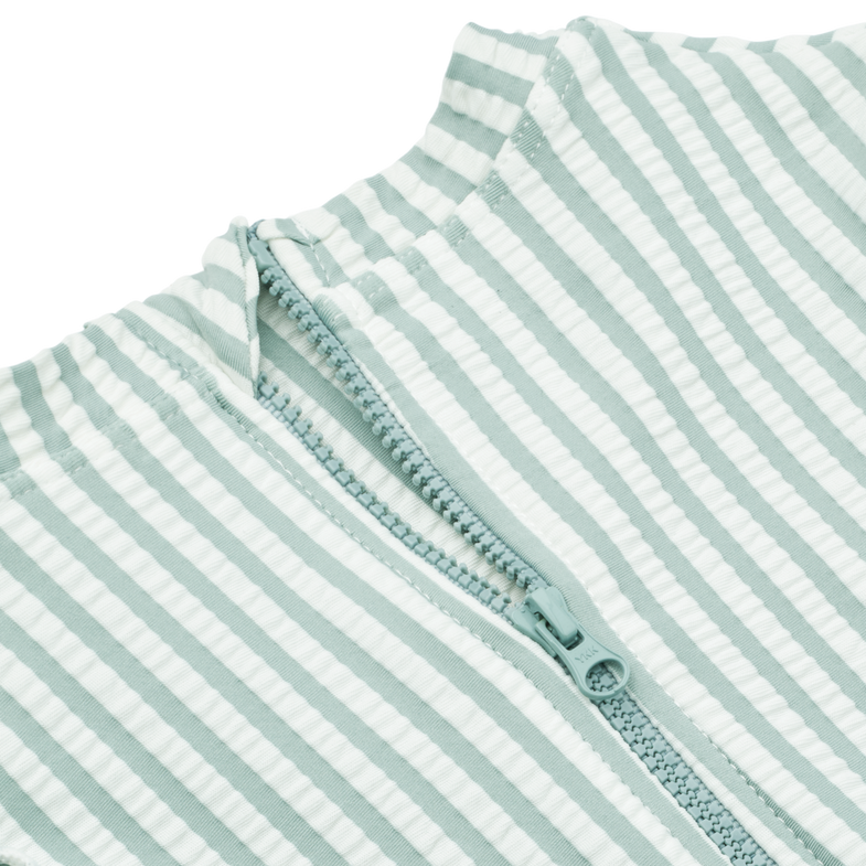 Liewood Sille Baby Seersucker SwimSuit | Y/D Stripe: Sea Blue/WhIte