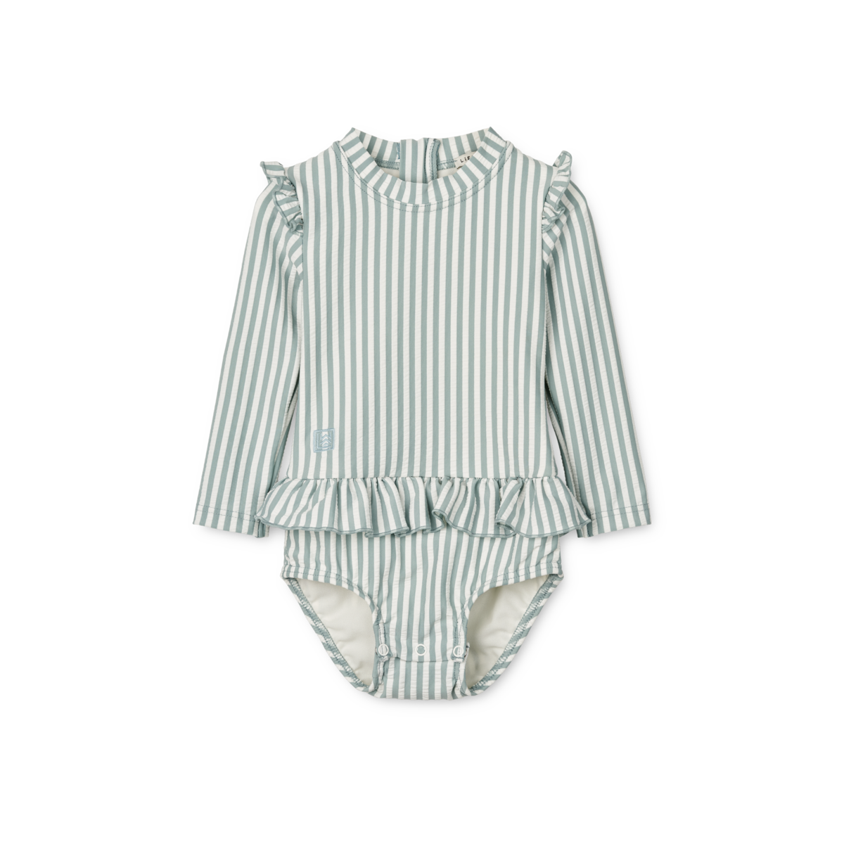 Liewood Sille Baby Seersucker SwimSuit | Y/D Stripe: Sea Blue/WhIte