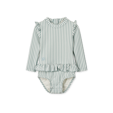 Liewood Sille Baby Seersucker SwimSuit | Y/D Stripe: Sea Blue/WhIte