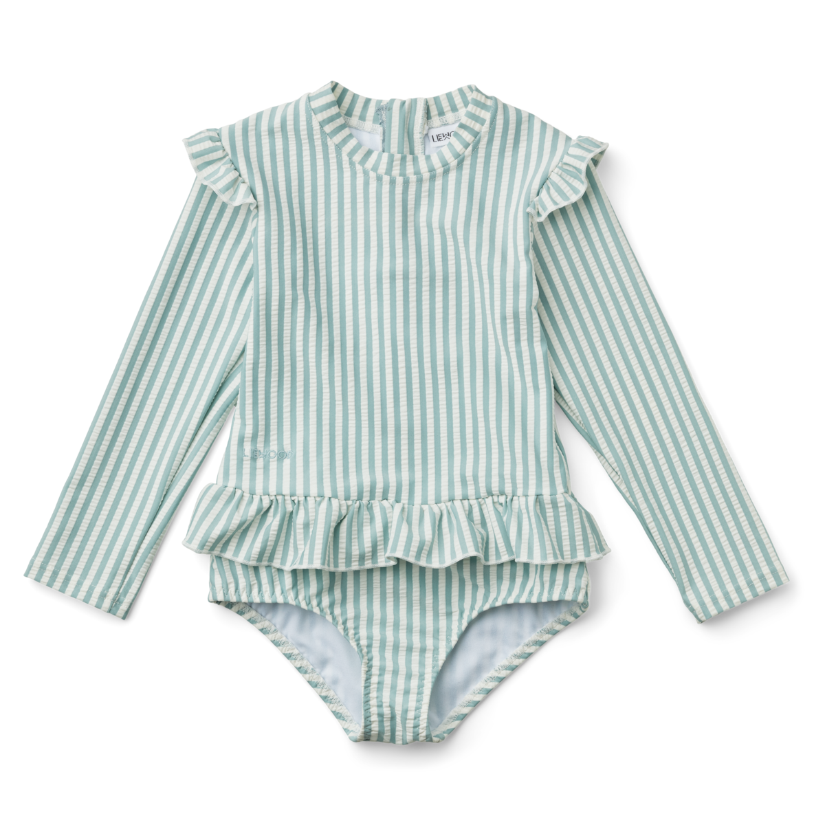 Liewood Sille Seersucker SwimSuit | Y/D Stripe: Sea Blue/WhIte