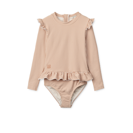 Liewood Sille Seersucker Swimsuit | Y/D stripe Pale tuscany /Creme de la creme