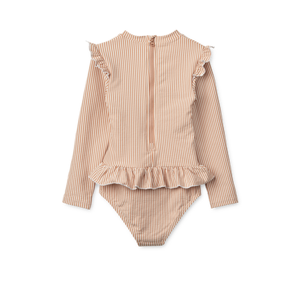 Liewood Sille Seersucker Swimsuit | Y/D stripe Pale tuscany /Creme de la creme