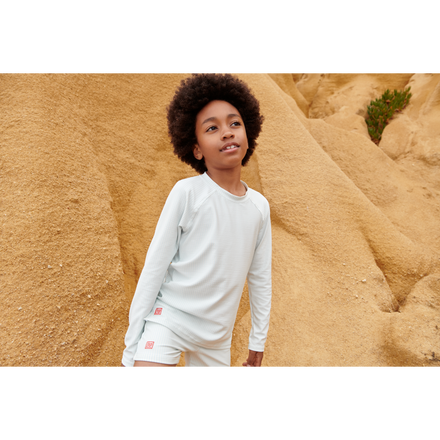 Liewood Noah Seersucker Long Sleeve Swim T-shirt | Y/D stripe Pure sky /Creme de la creme