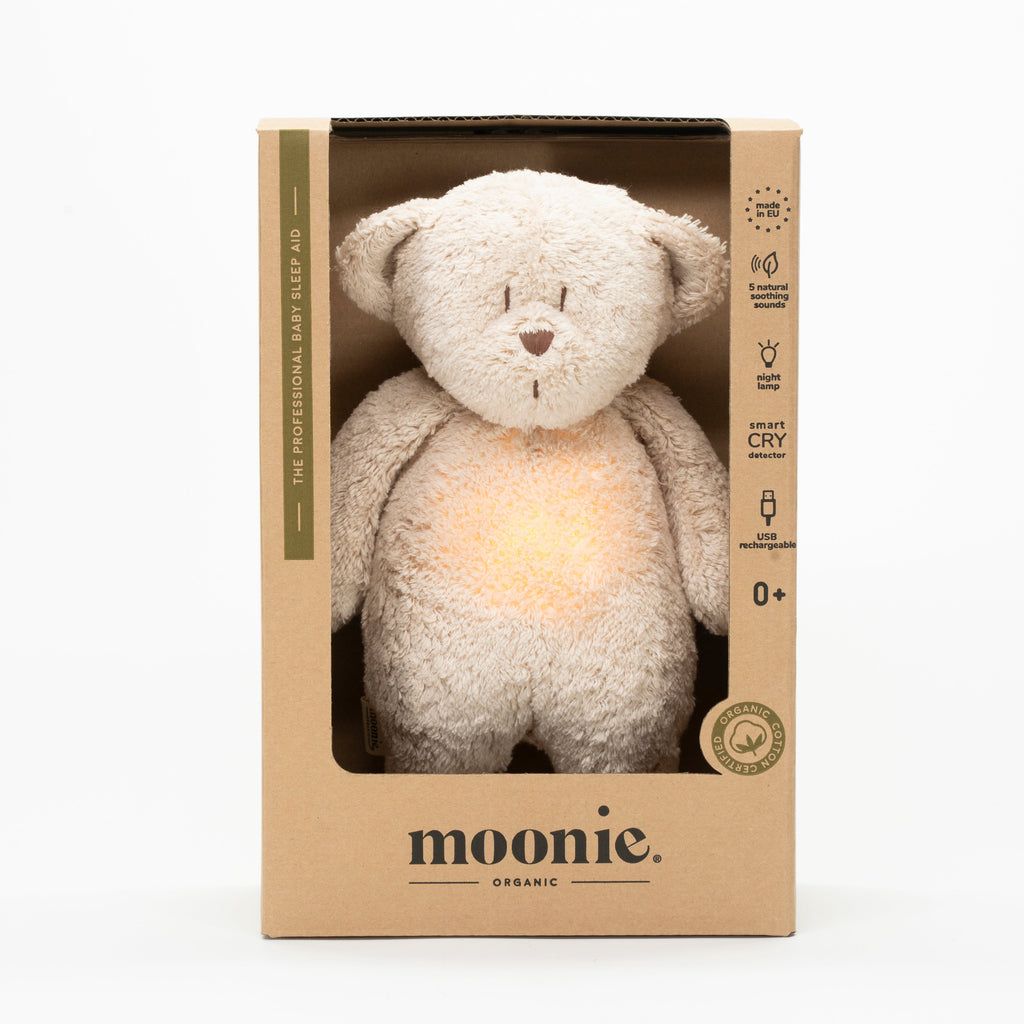 Moonie 2.0 upgrade - Hug Heartbeat and Light | Bear Sand - Organic cotton