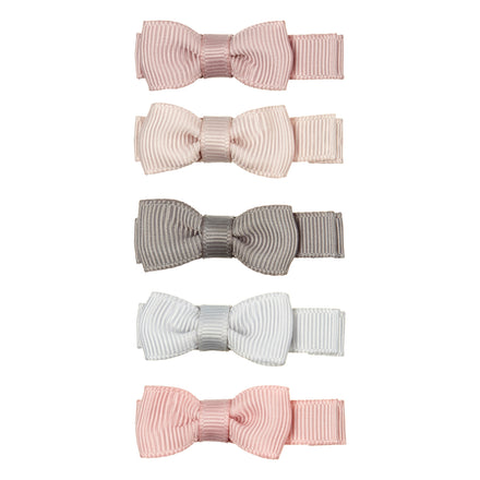 Mimi & Lula set of 5 mini alligator bow hair clips - Martha pink