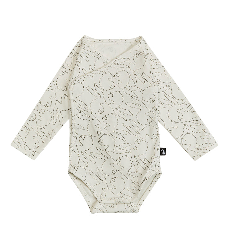 * Mies & Co Bodysuit Romper Wrap Long Sleeve | Stitched Bunny