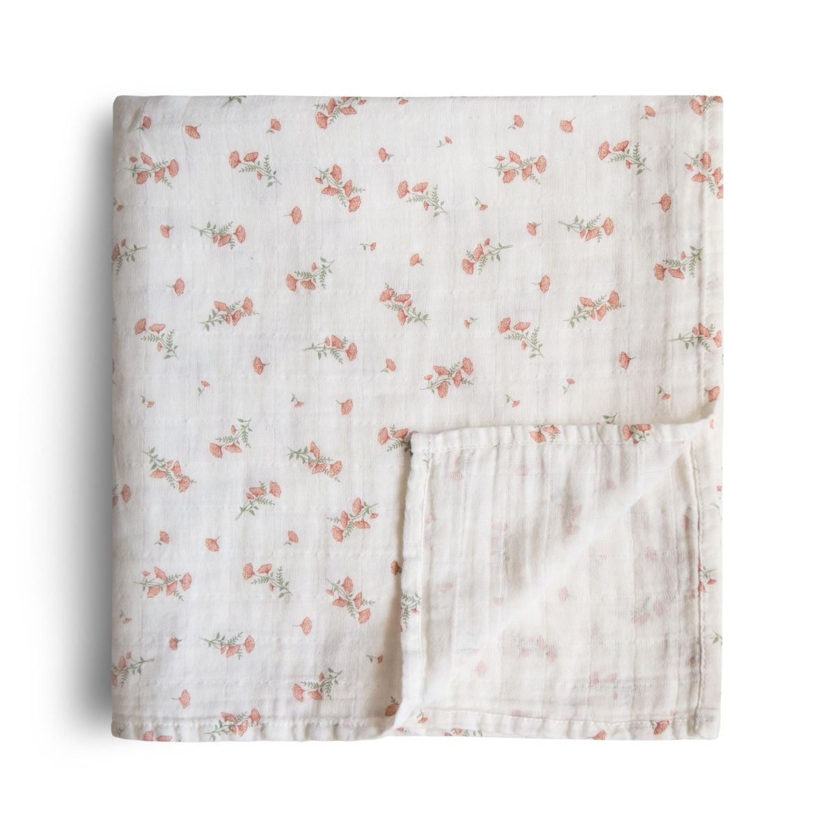 Mushie Muslin Cloth 120x120cm | Pink Flowers