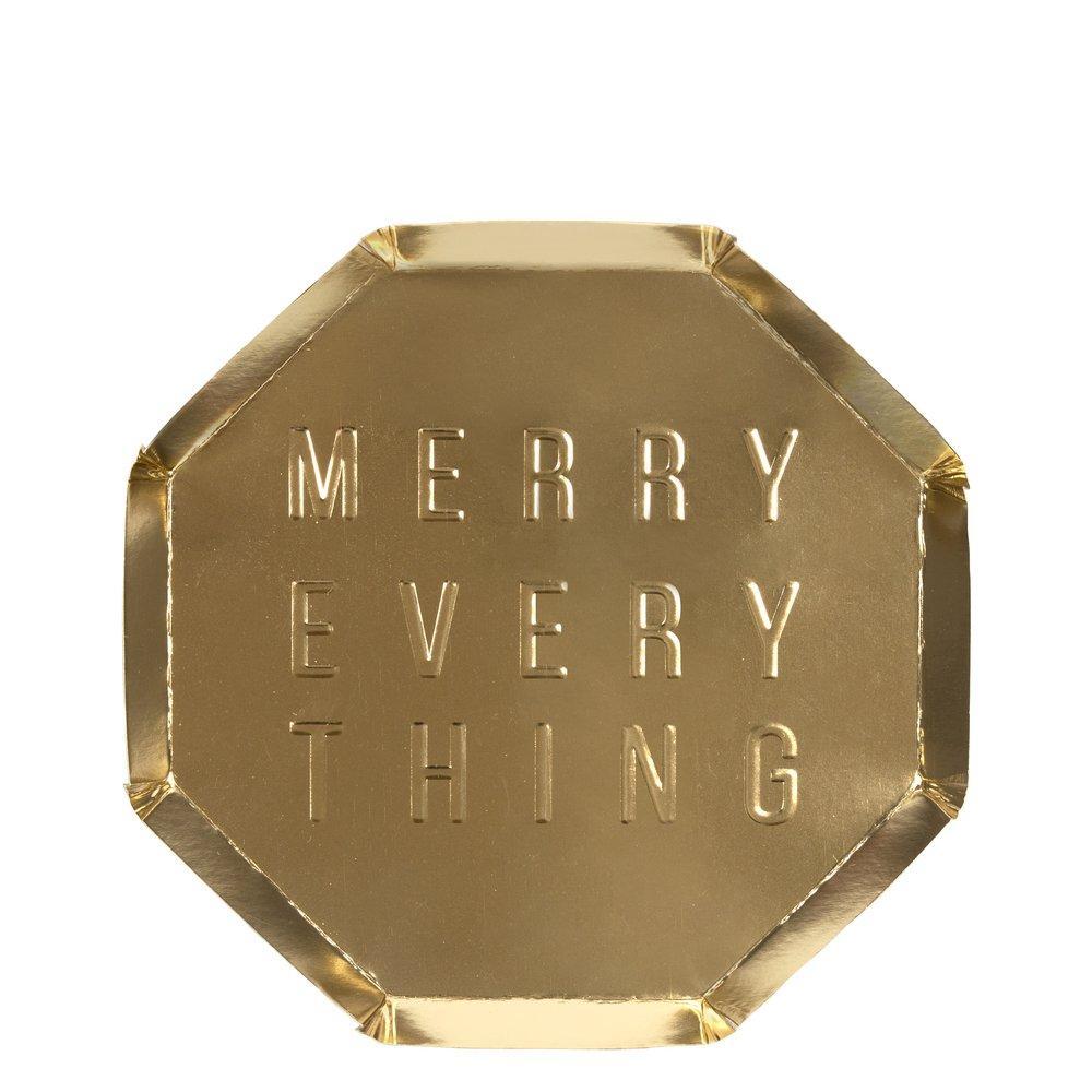 * Meri Meri set of 8 cardboard plates Merry Everything