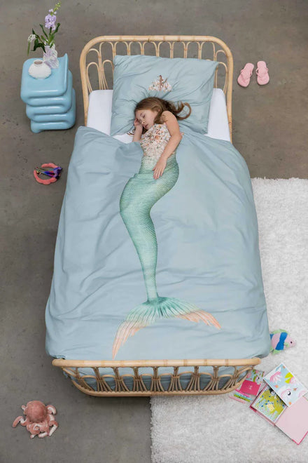 SNURK Duvet set 140x200/220cm | Mermaid Aqua