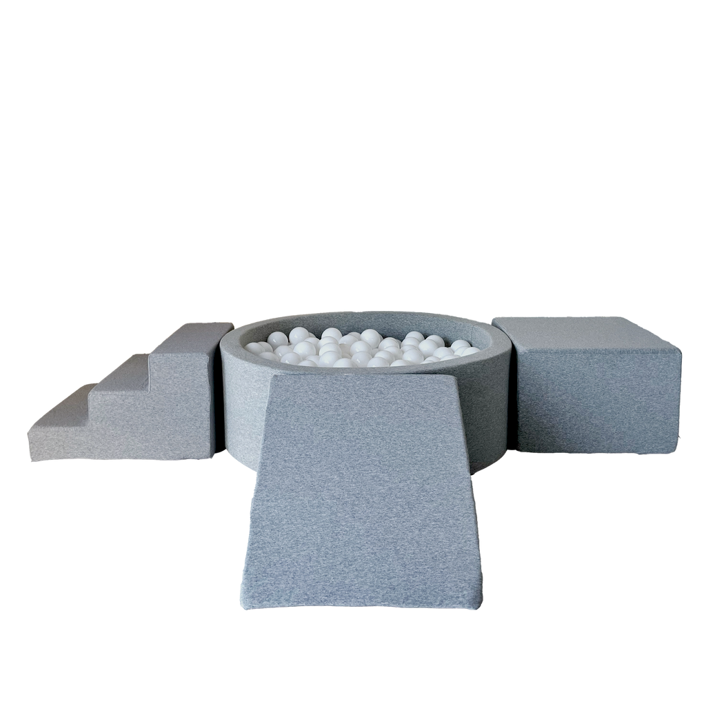 Moje Ball Pool Round & Playset Elements 3pcs Cotton | Light grey