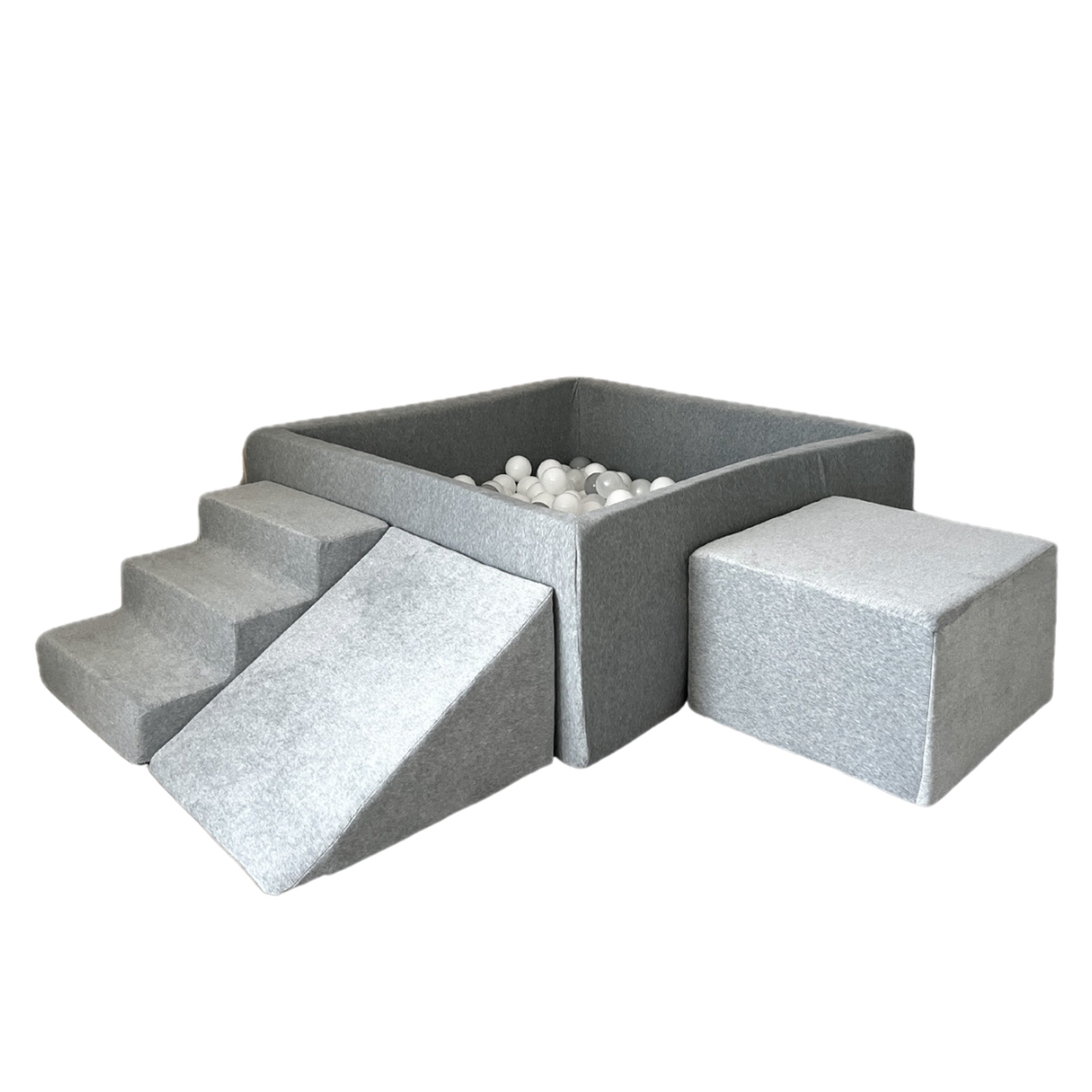 Moje Ball Pool Square & Playset Elements 3pcs Soft Velvet | Grey