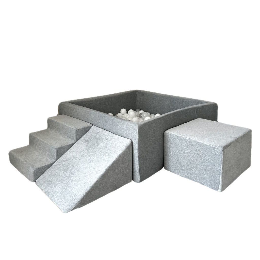 Moje Ball Pool Square & Playset Elements 3pcs Soft Velvet | Grey