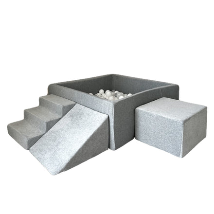 Moje Ball Pool Square & Playset Elements 3pcs Soft Velvet | Grey