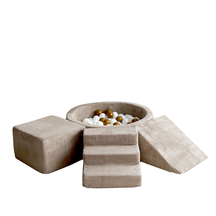 Moje Ball Pool Round & Playset Elements 3pcs Velvet Rib | Beige