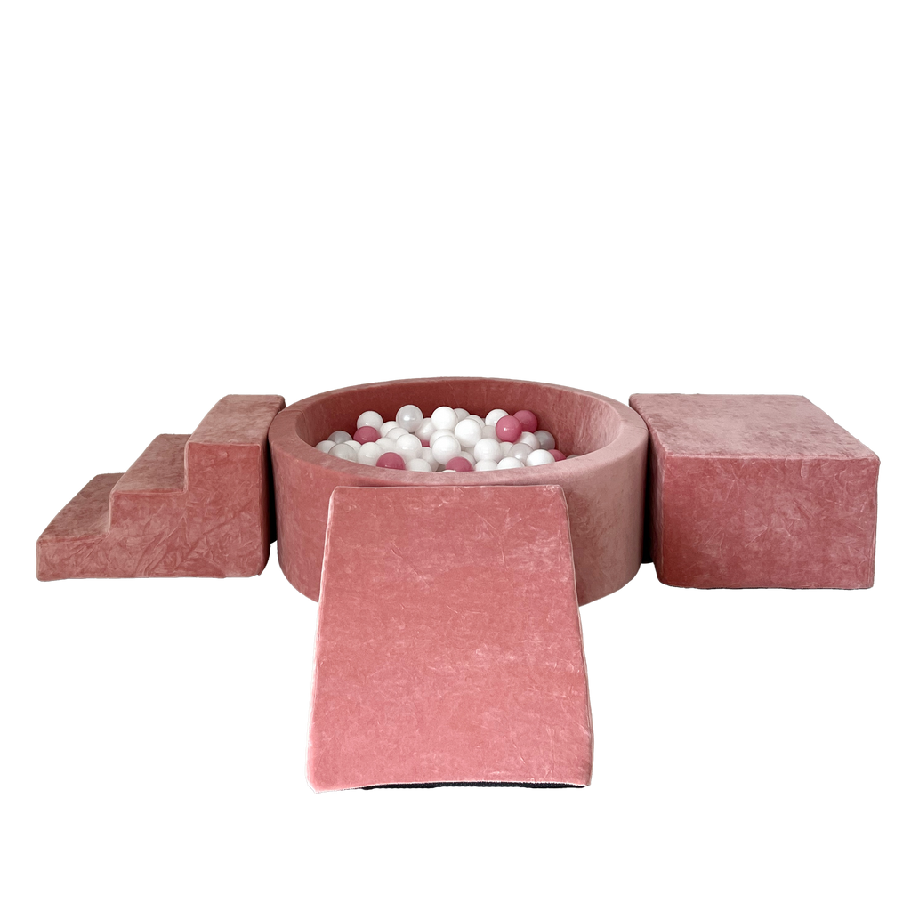 Moje Ball Pool Round & Playset Elements 3pcs Soft Velvet | Raspberry Pink