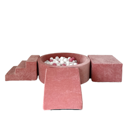 Moje Ball Pool Round & Playset Elements 3pcs Soft Velvet | Raspberry Pink