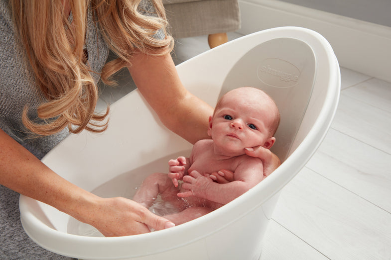 Shnuggle Newborn Baby Bath | White Grey