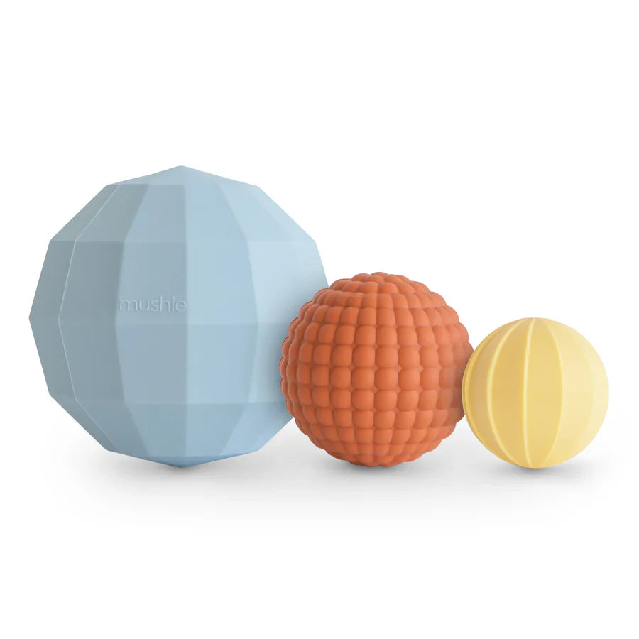 Mushie Sensory Toy Nesting Spheres | Powder Blue