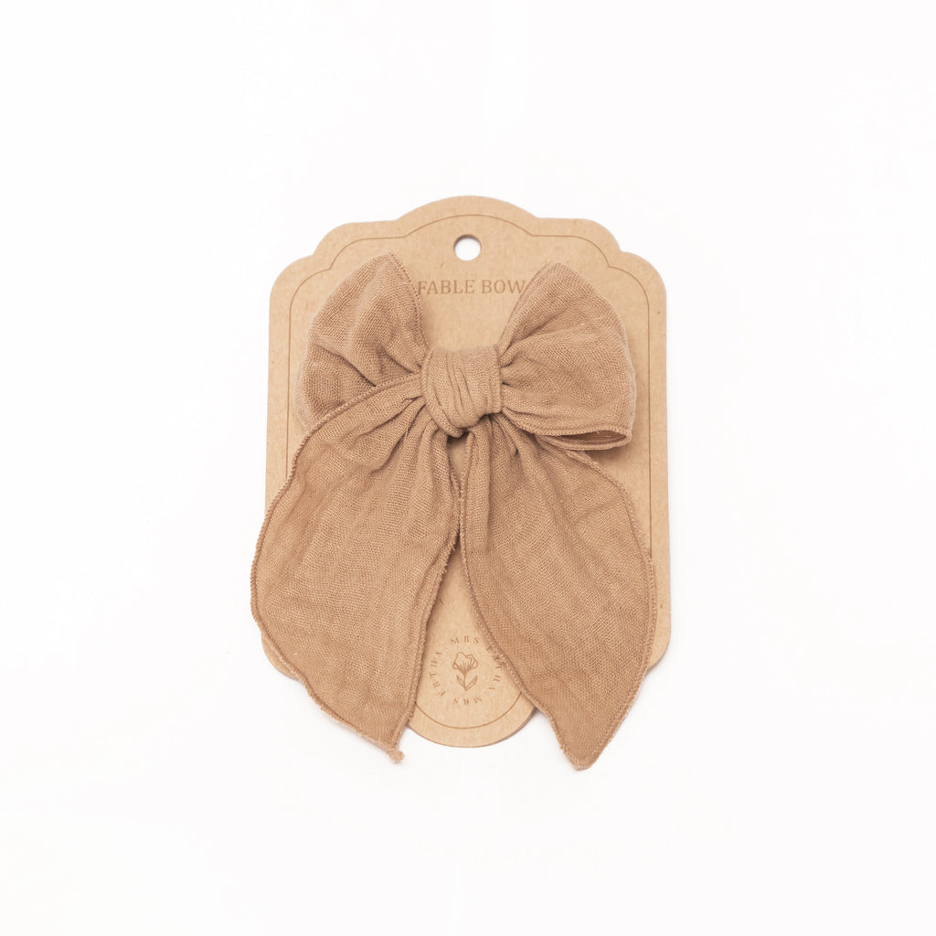 Mrs. Ertha Fable Bow Clip | Taupe