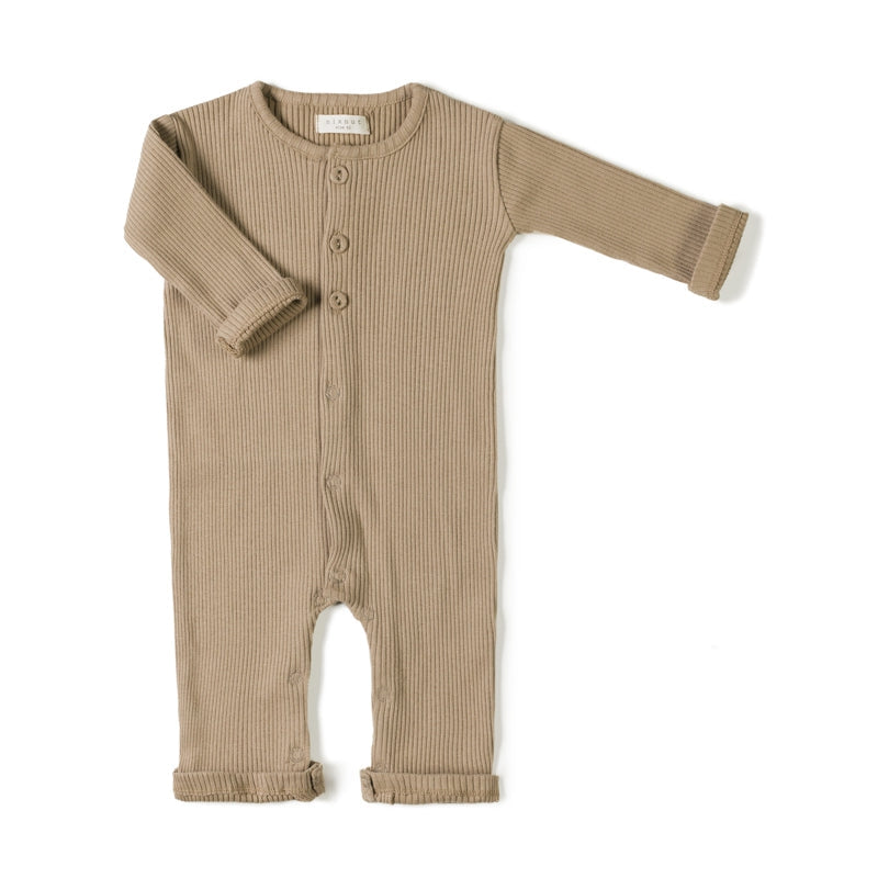 Nixnut Rib Onesie Size 62 | Biscuit