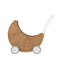 Olli Ella Rattan Doll Pram Natural | Moon