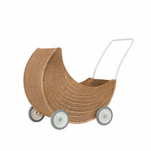 Olli Ella Rattan Doll Pram Natural | Moon