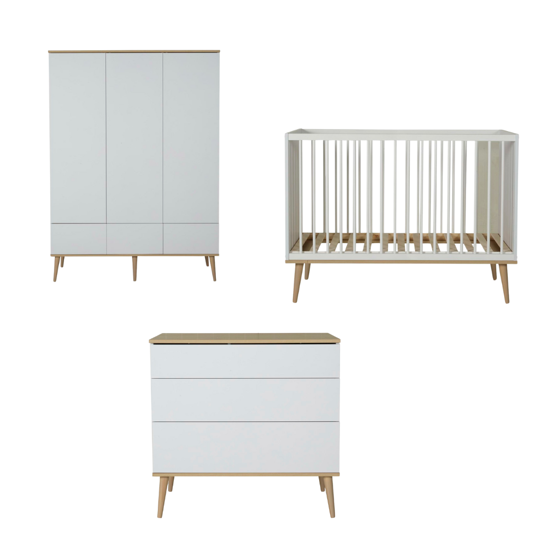 Quax Baby room 140x70cm Flow White & Oak | Combi Price