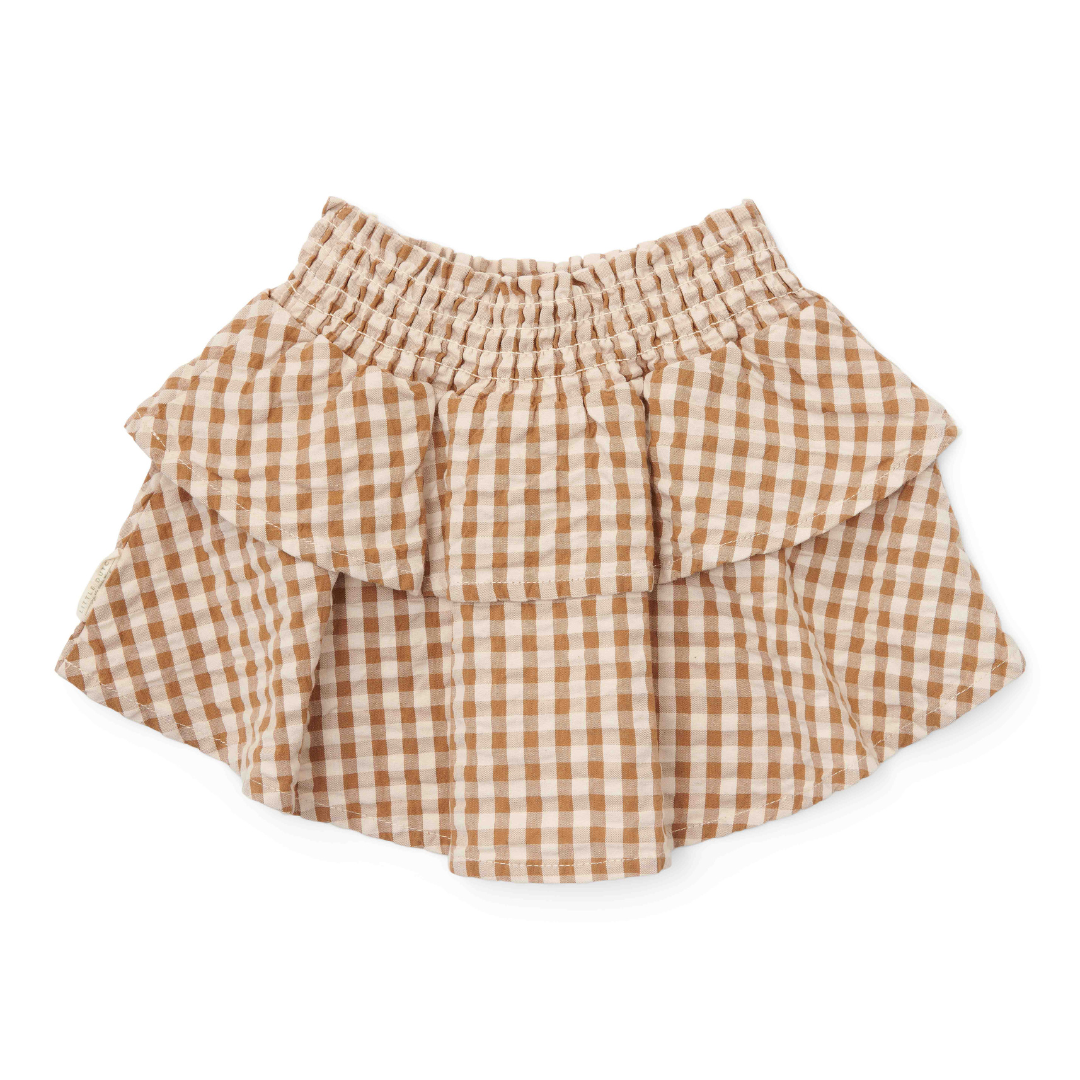 Little Dutch Kleuter Winter Rok Brown Check | Bruin