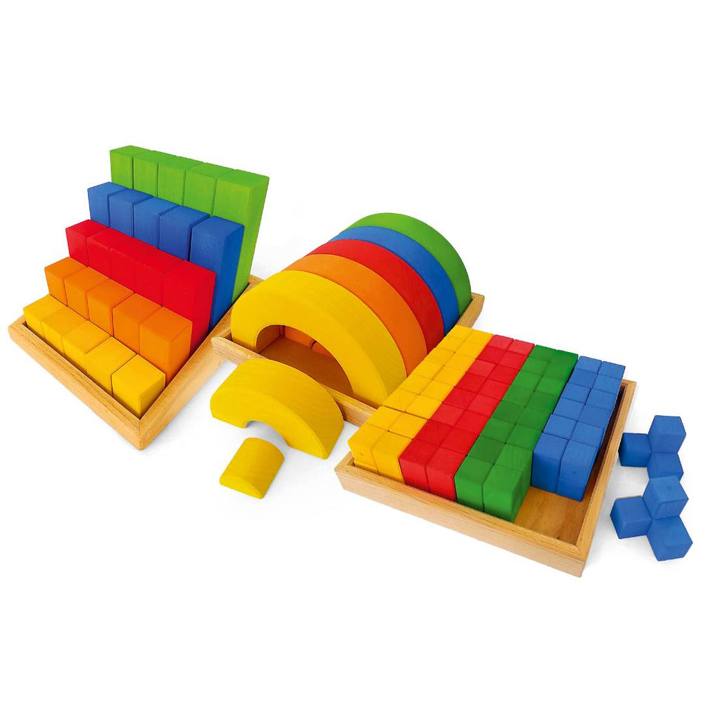 Bauspiel Colorful wooden blocks set | Junior 72 pieces