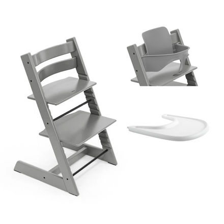 Stokke® Tripp Trapp® Bundle Chair + Baby Set + Tray | Storm Grey