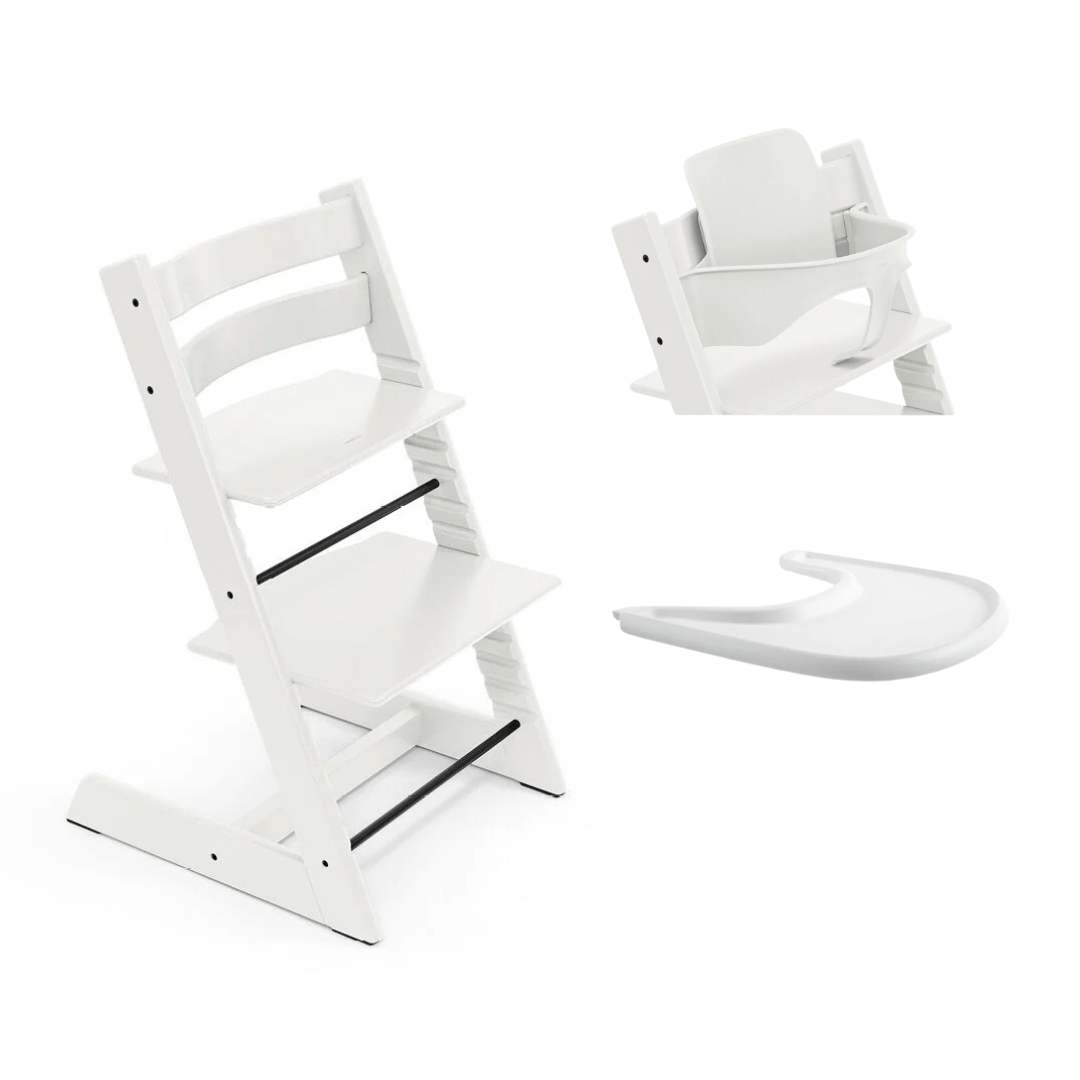 Stokke® Tripp Trapp® Bundle Chair + Baby Set + Tray | White