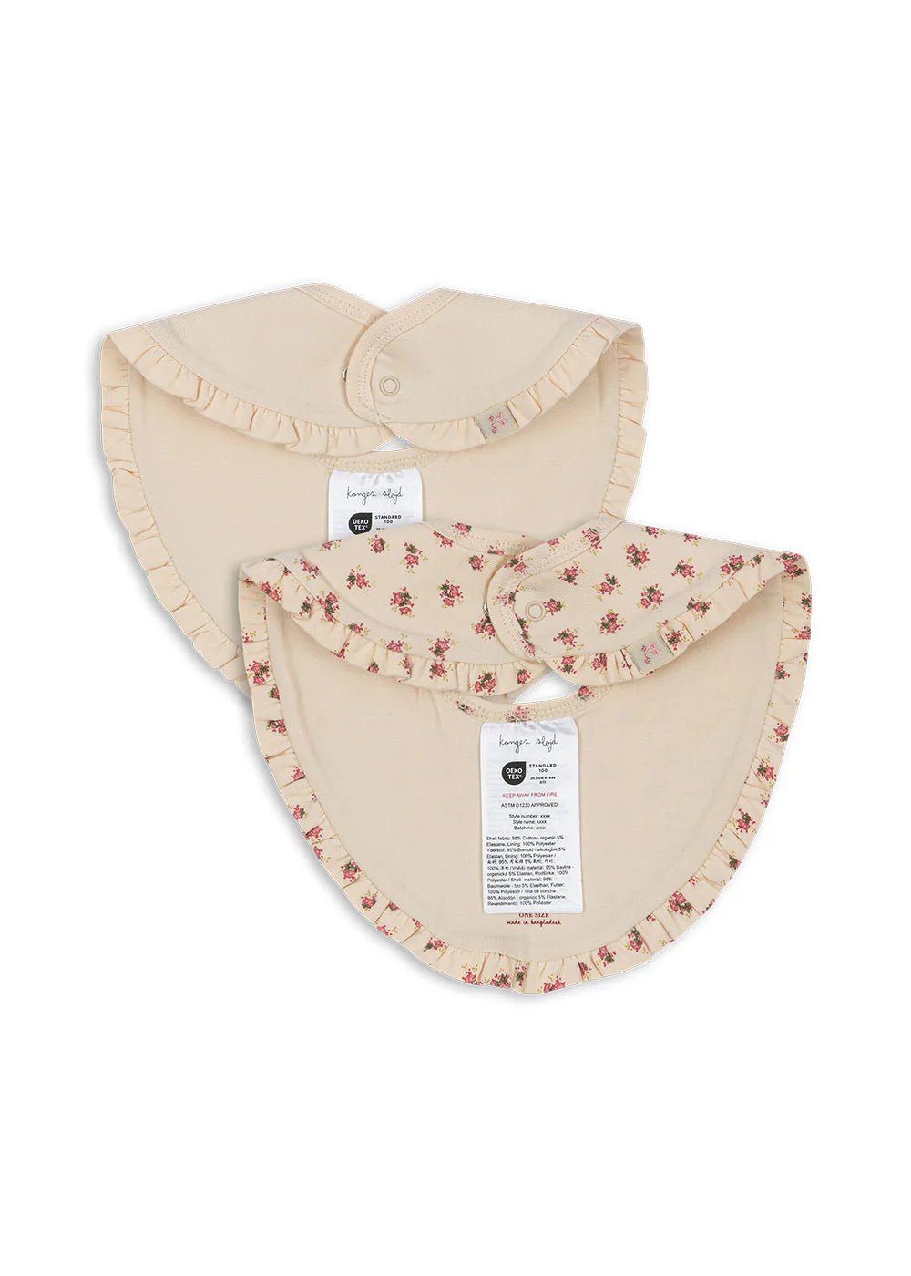 Konges Sløjd Basic 2 Pack Frill Bib | Buttercream/Bloomie