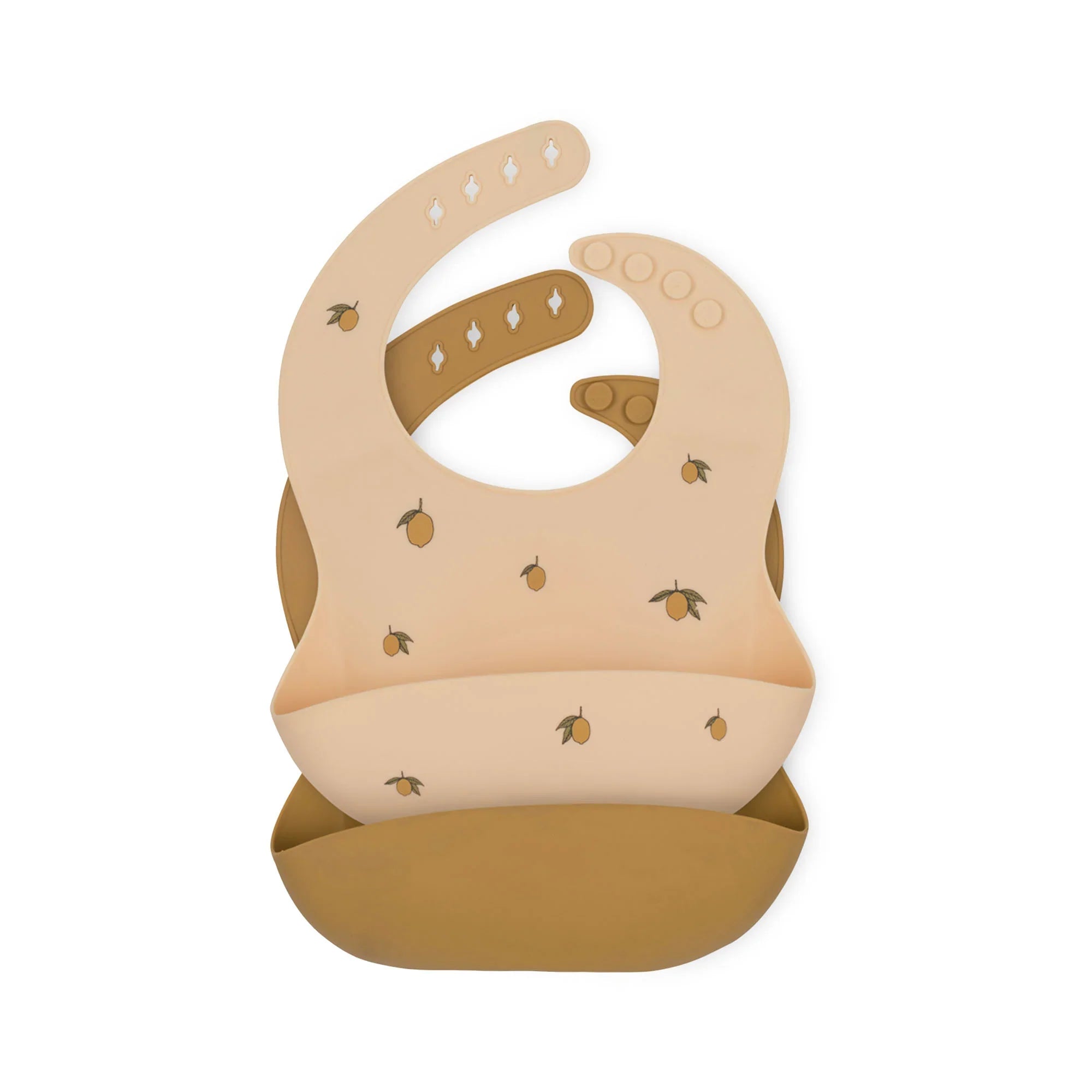 Konges Sløjd Silicone Bib 2-Pack | Lemon / Almond