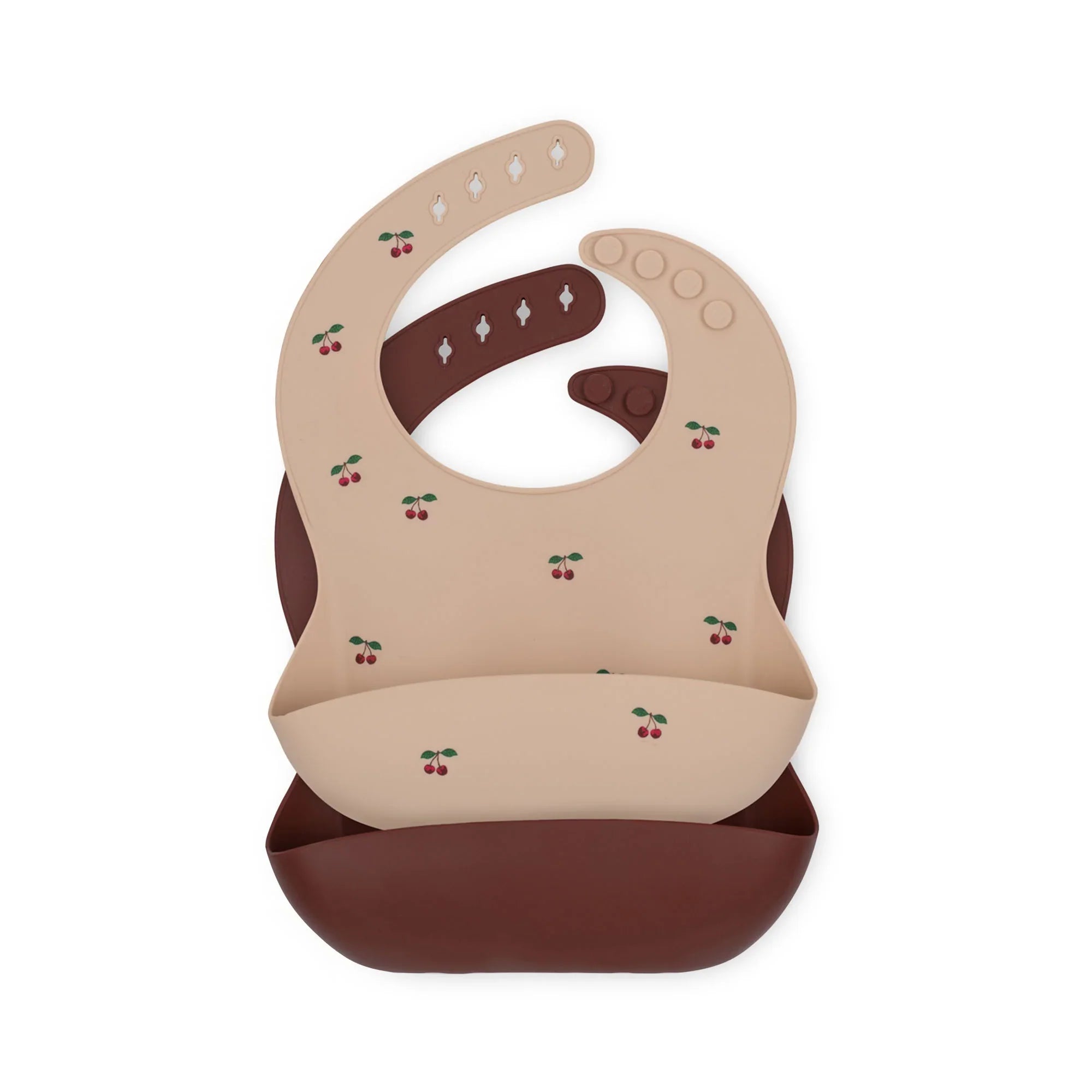 Konges Sløjd Silicone Bib 2-Pack | Cherry / Mocca