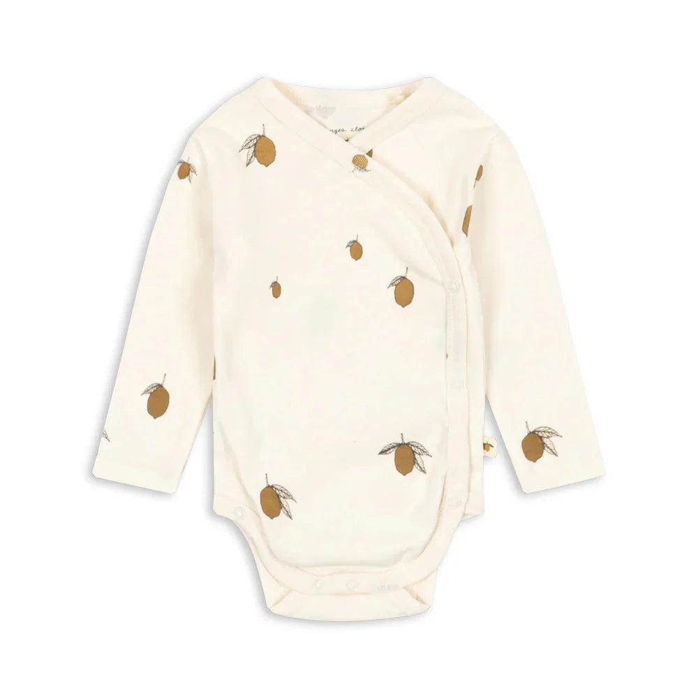 Konges Sløjd Newborn Wrap Bodysuit | Lemon