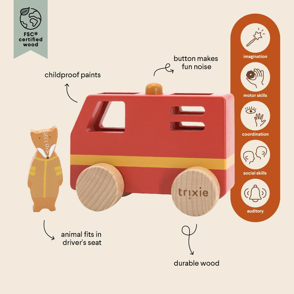 Trixie Wooden Fire Truck | Small