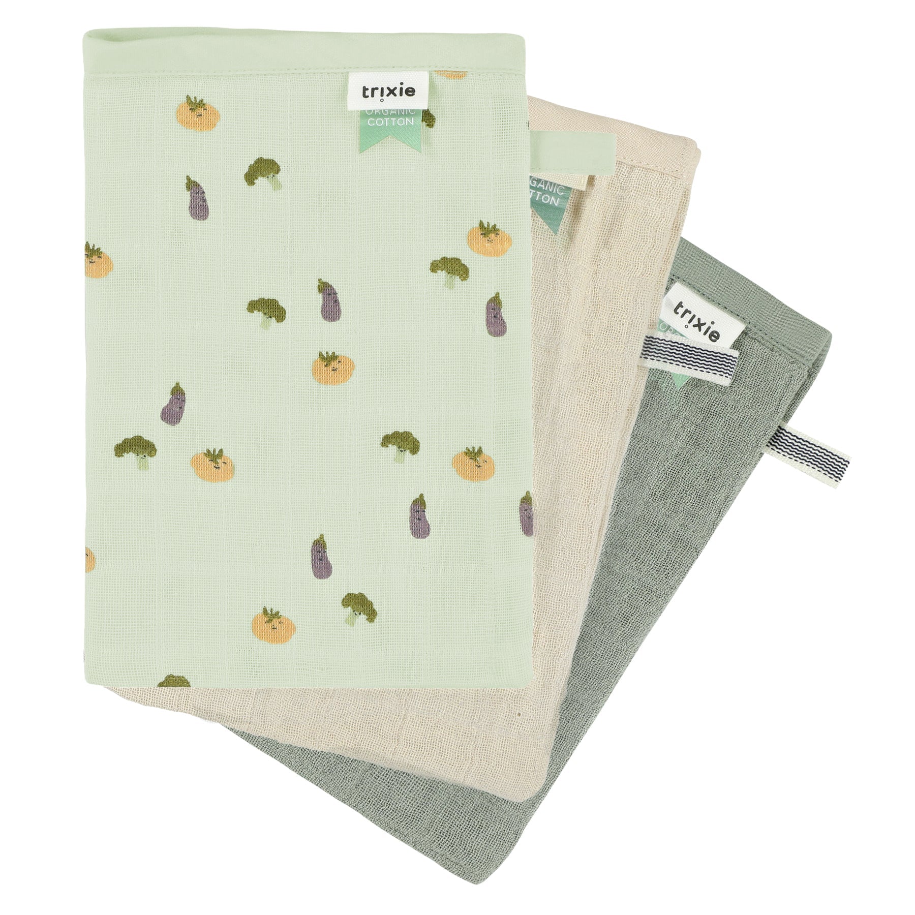 Trixie set 2PCS Hydrophilic washcloths | Friendly Vegetables