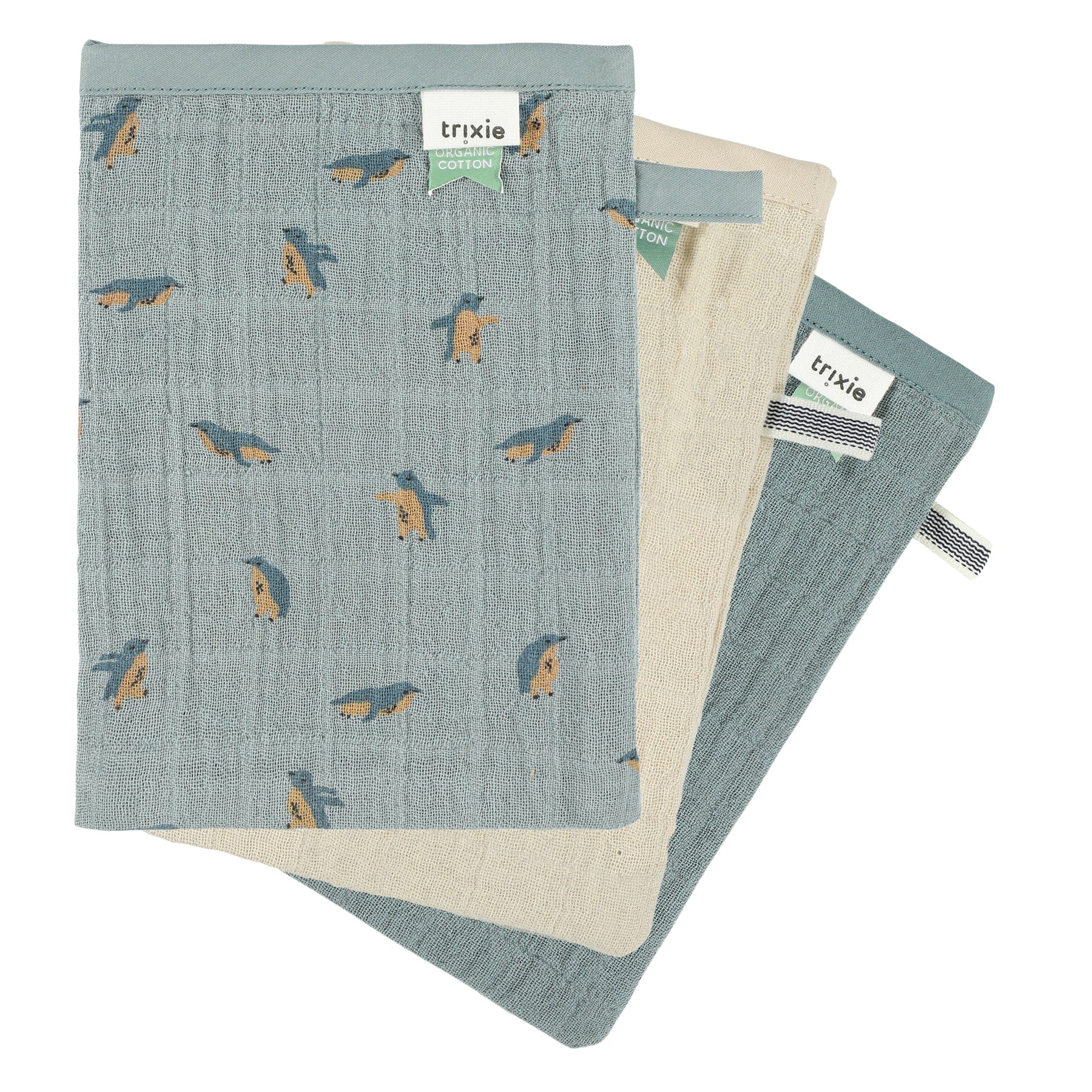 Trixie set 3 Hydrophilic washcloths | Peppy Penguins
