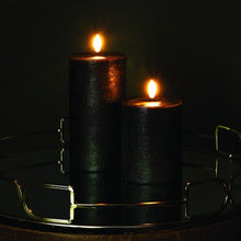 Uyuni LED Candle Pillar Melted Candle 7.8x10 cm | Forest Black Rustic