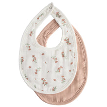 Mushie Muslin Bib 2-Pack | Blush/Pink Floral