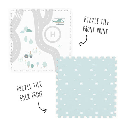 Play and Go Eevaa 2-In-1, play carpet Puzzle Mat & Storage box | Road