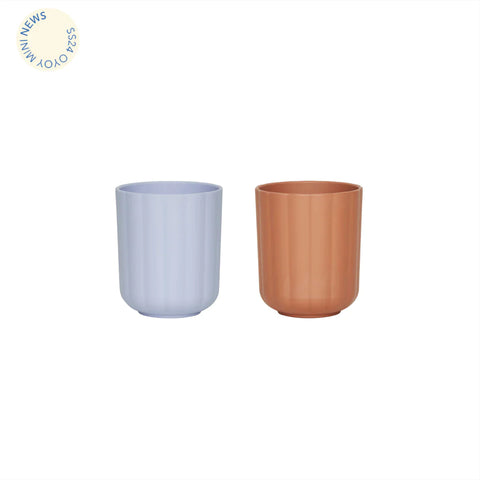 OYOY Living Pullo Cup Drinking Cup | Caramel /Ice Blue
