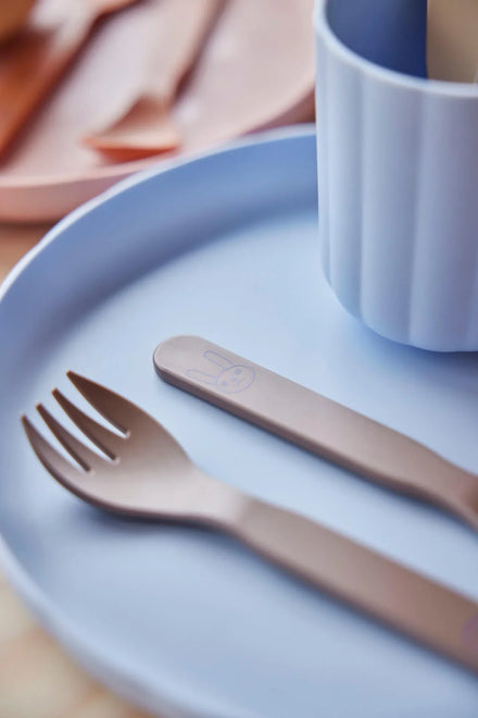 OYOY Living board and Bowl | Caramel /Ice Blue