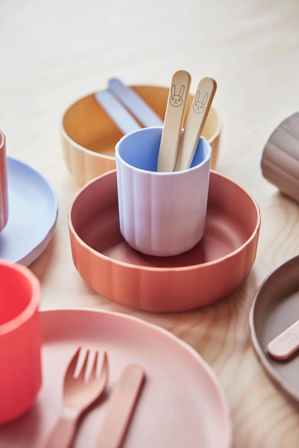 OYOY Living board and Bowl | Caramel /Ice Blue