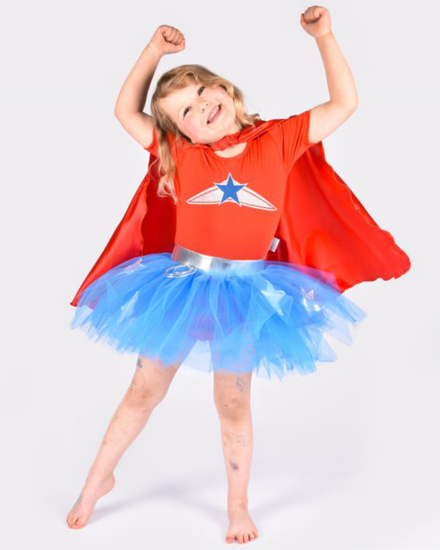 Den Goda Fen Dress Super Hero | 4-6Y