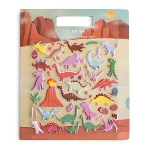 Mushie Sticker book with reusable stickers | Dinos