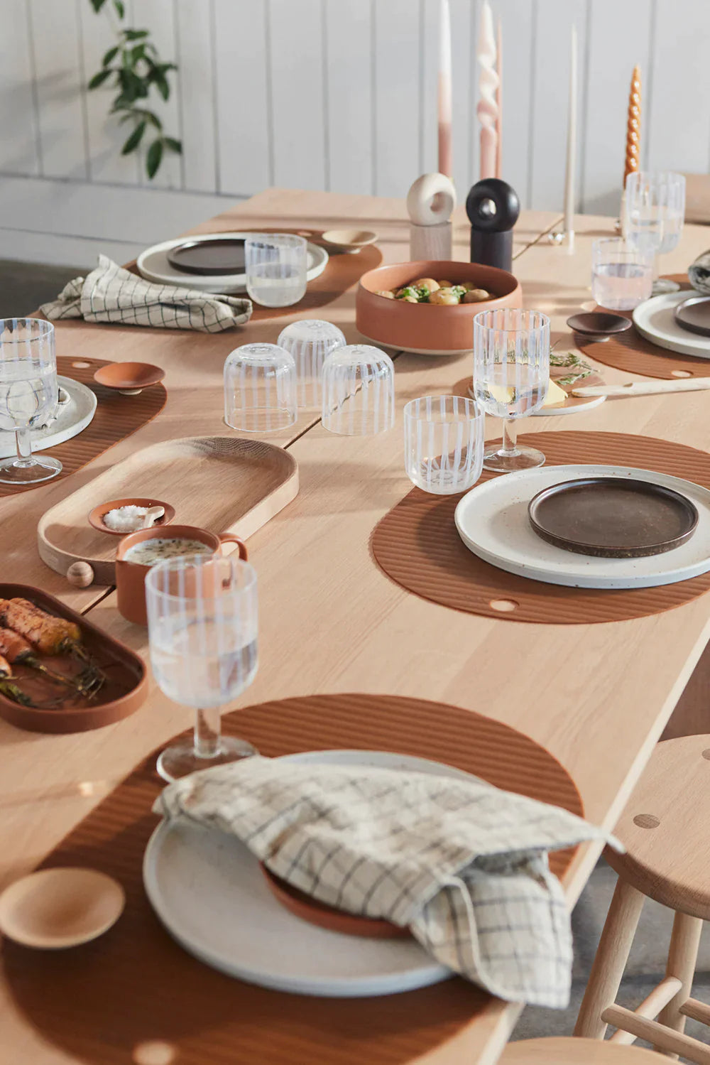 OYOY Silicone Set 2 Placemats Ribbo | Camel